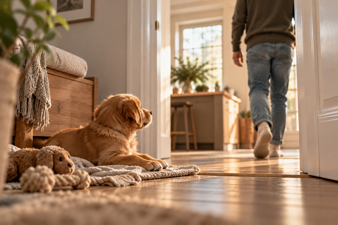 Alleinbleiben lernen: Wenn dein Welpe dich am liebsten überallhin begleiten möchte 🐾