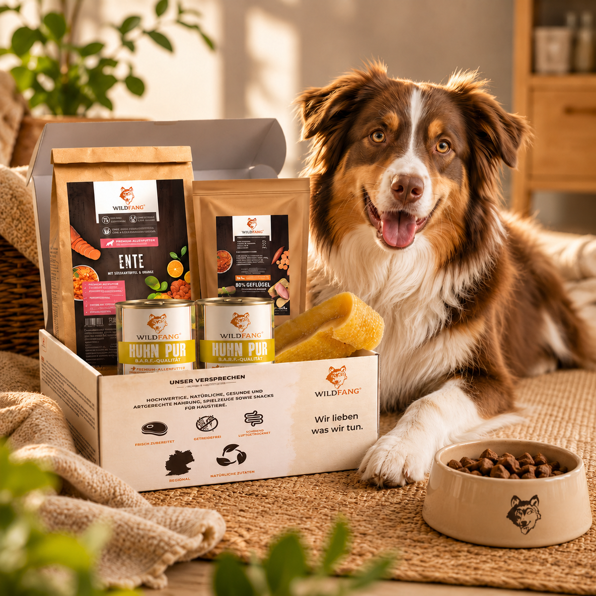Wildfang-Hund mit Paket-Abo