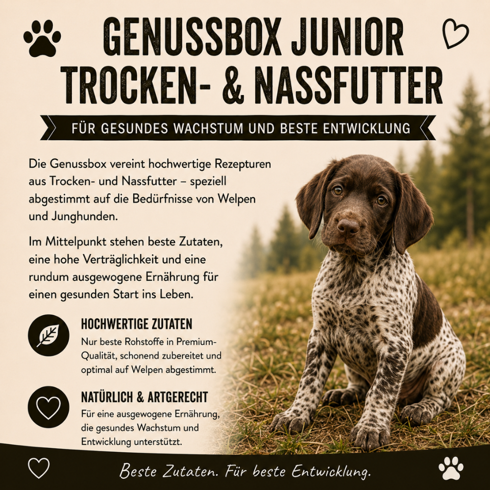 Genussbox Junior - Trocken- & Nassfutter-Hundebedarf-Wildfang-