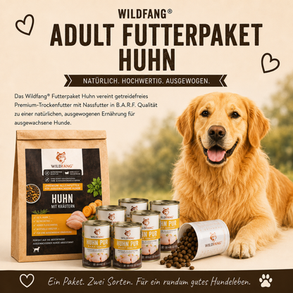 Adult Futterpaket Huhn - getreidefrei-Hundefutter-Wildfang-