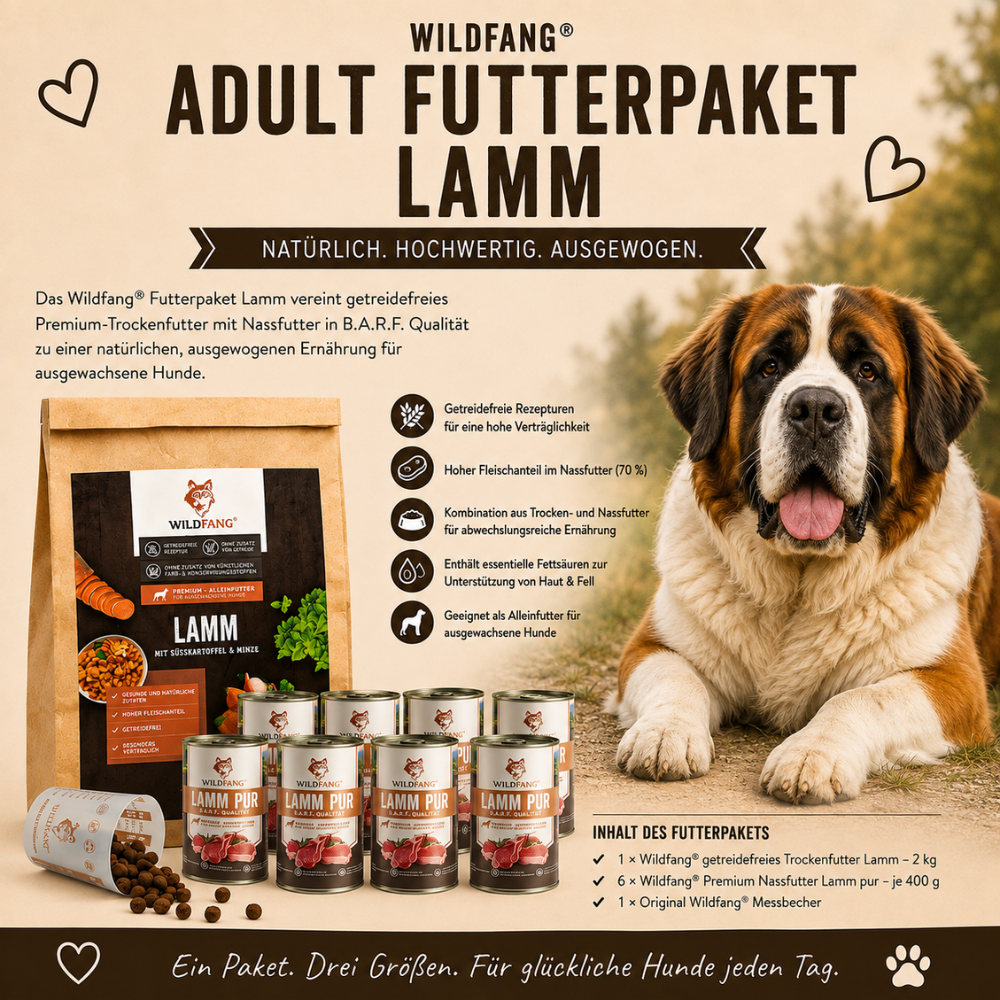 Adult Futterpaket Lamm - getreidefrei-Hundefutter-Wildfang-