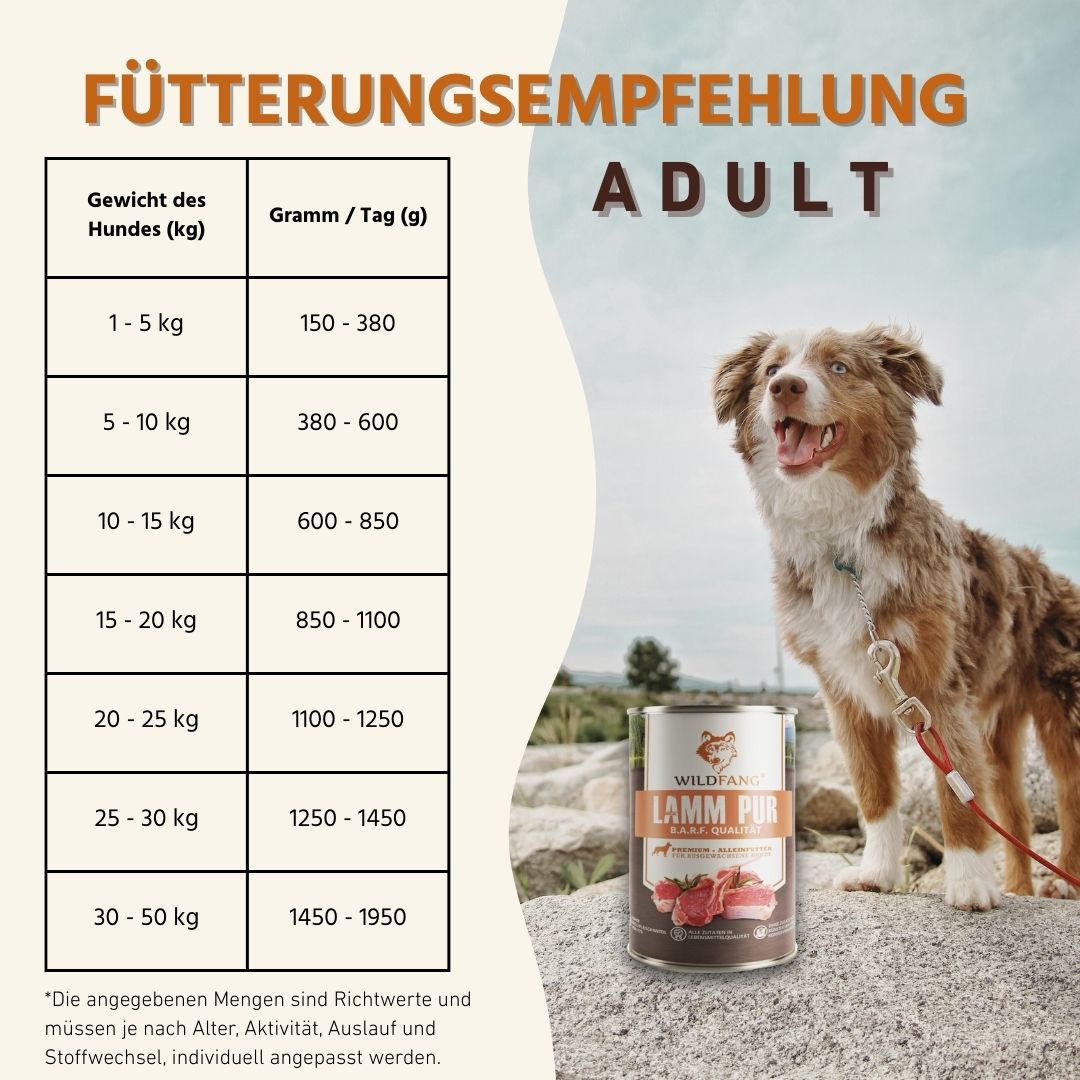 Adult Futterpaket Lamm - getreidefrei-Hundefutter-Wildfang-