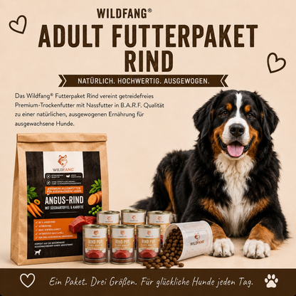 Adult Futterpaket Rind - getreidefrei-Hundefutter-Wildfang-