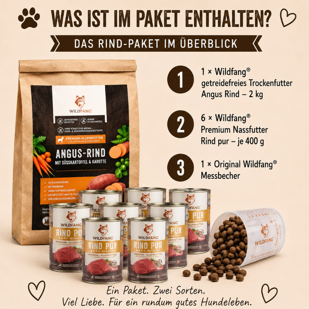 Adult Futterpaket Rind - getreidefrei-Hundefutter-Wildfang-