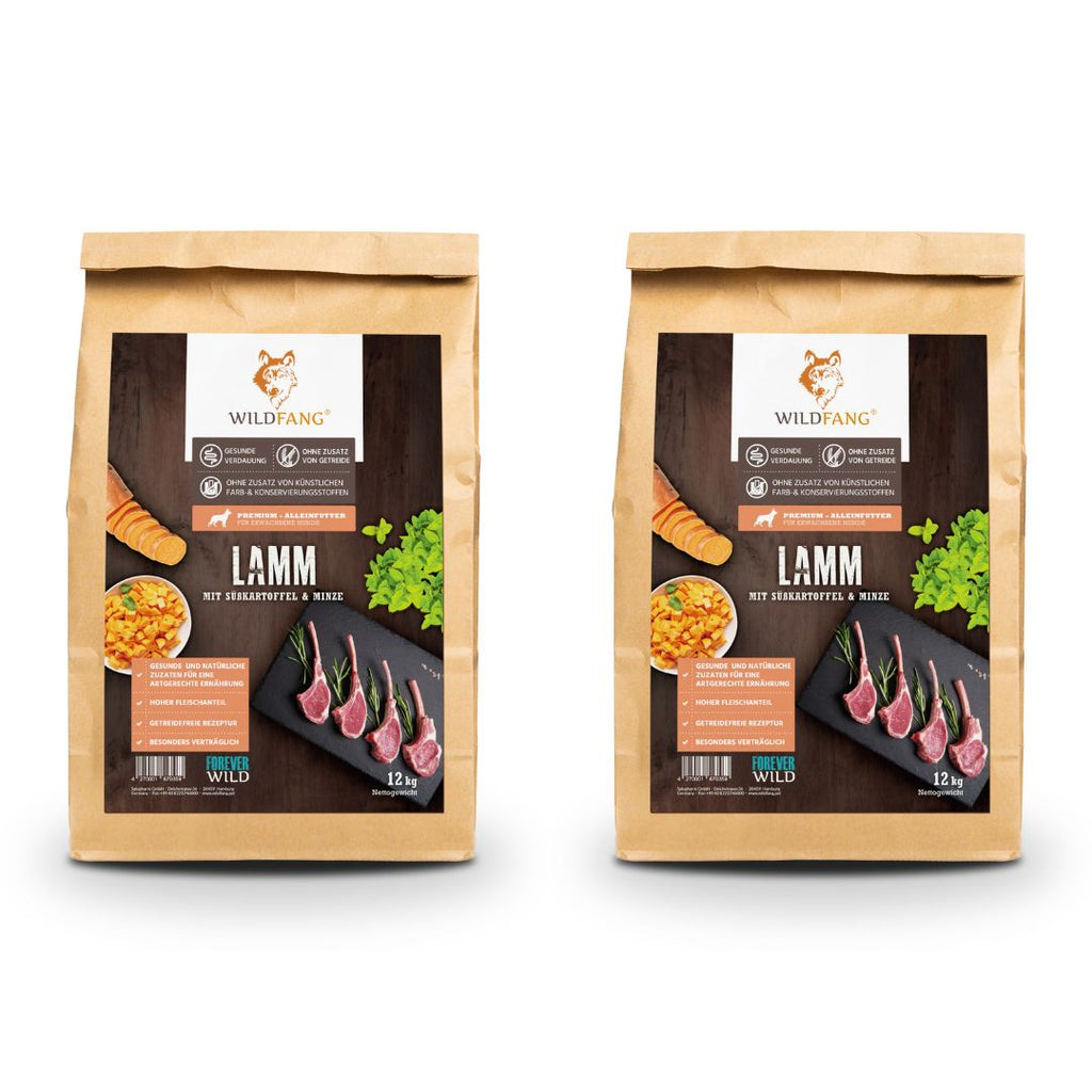Adult Trockenfutter Sparpack 2 x 2 kg mit Lamm - getreidefrei-Hundefutter-Wildfang-