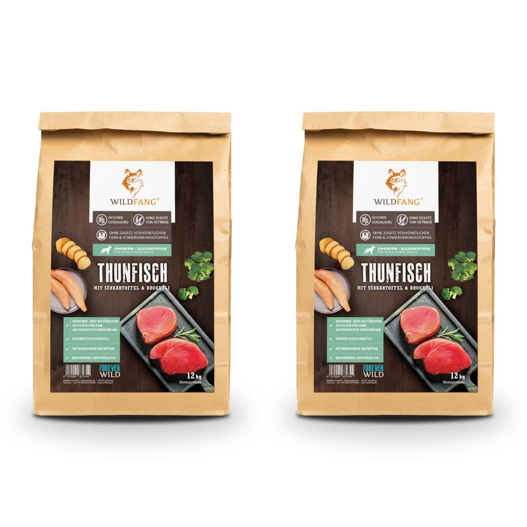 Adult Trockenfutter Sparpack 2 x 2 kg mit Thunfisch - getreidefrei-Hundefutter-Wildfang-