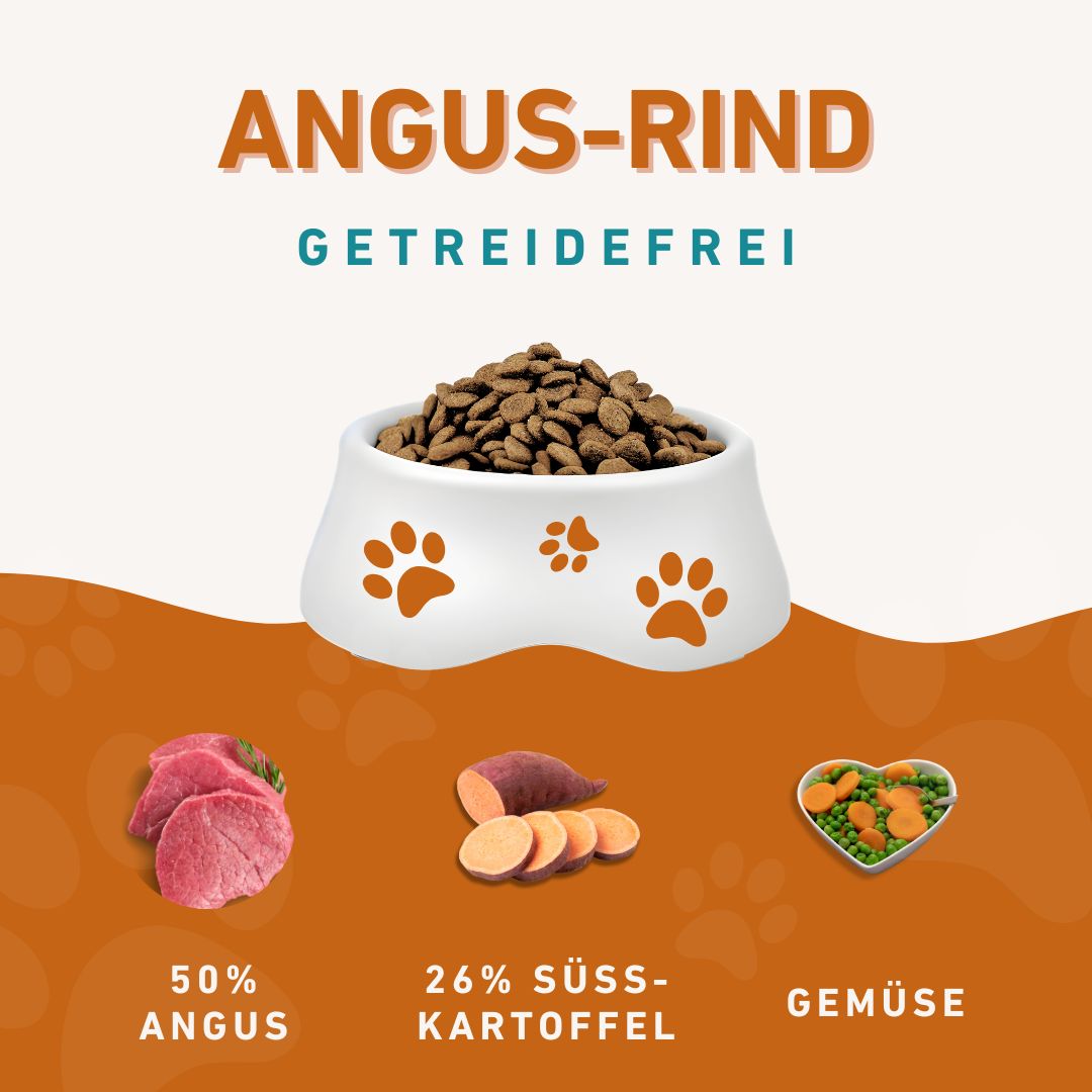 Adult Trockenfutter mit Angus Rind - getreidefrei-Hundefutter-Wildfang-