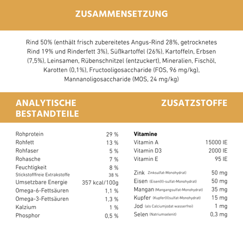 Adult Trockenfutter mit Angus Rind - getreidefrei-Hundefutter-Wildfang-