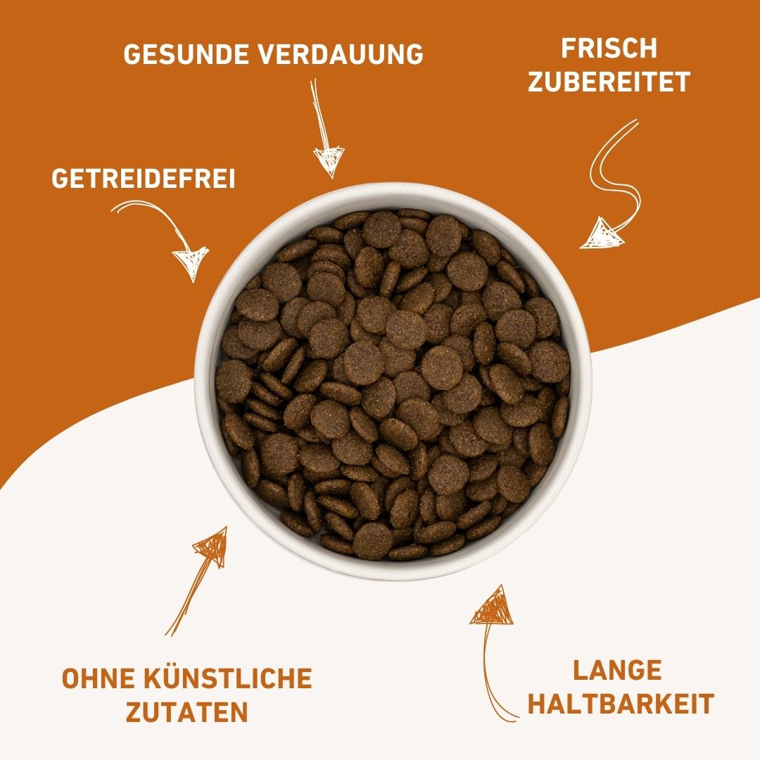 Adult Trockenfutter mit Angus Rind - getreidefrei-Hundefutter-Wildfang-