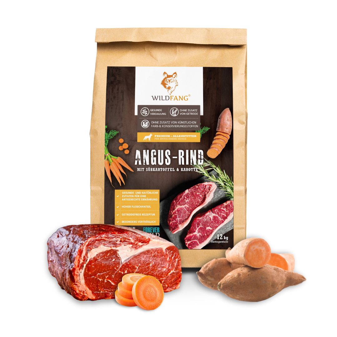 Adult Trockenfutter mit Angus Rind - getreidefrei-Hundefutter-Wildfang-