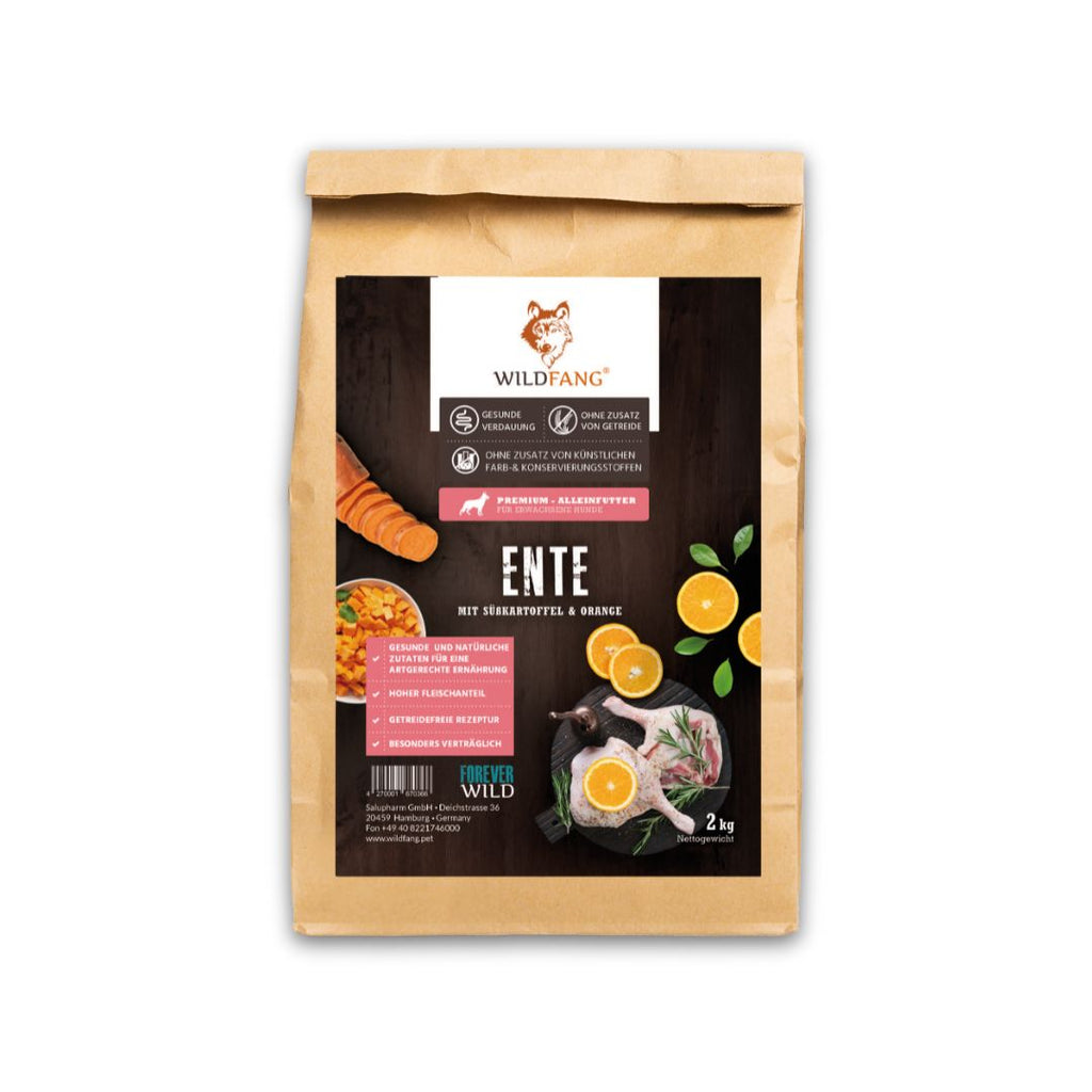 Adult Trockenfutter mit Ente - getreidefrei-Hundefutter-Wildfang-