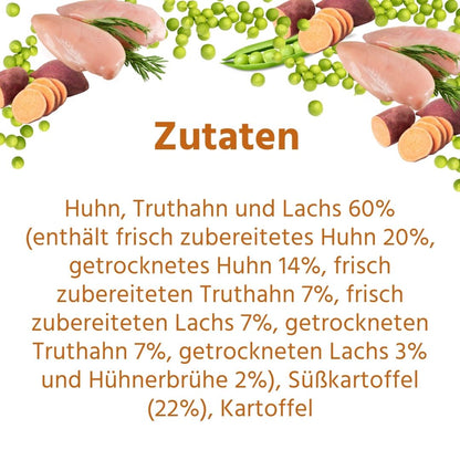 Junior Trockenfutter Sparpack 2 x 2 kg mit Huhn - getreidefrei - für Welpen-Hundefutter-Wildfang-