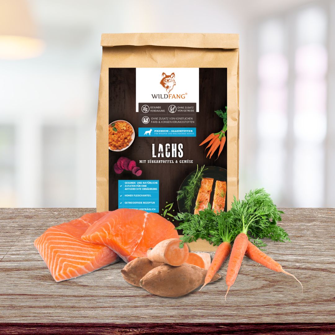 Junior Trockenfutter mit Lachs für Welpen - getreidefrei-Hundefutter-Wildfang-