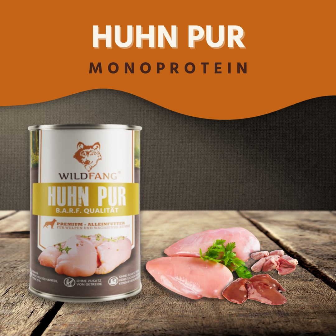 Nassfutter Huhn pur - BARF Qualität-Hundefutter-Wildfang-