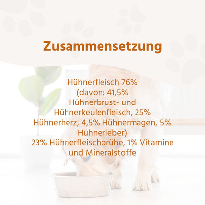 Nassfutter Huhn pur - BARF Qualität - 6er Set-Hundefutter-Wildfang-