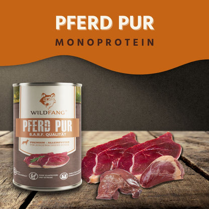 Nassfutter Pferd pur - BARF Qualität-Hundefutter-Wildfang-
