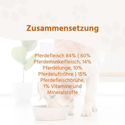 Nassfutter Pferd pur - BARF Qualität - 6er Set-Hundefutter-Wildfang-
