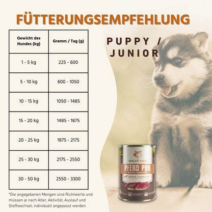 Nassfutter Pferd pur - BARF Qualität - 6er Set-Hundefutter-Wildfang-
