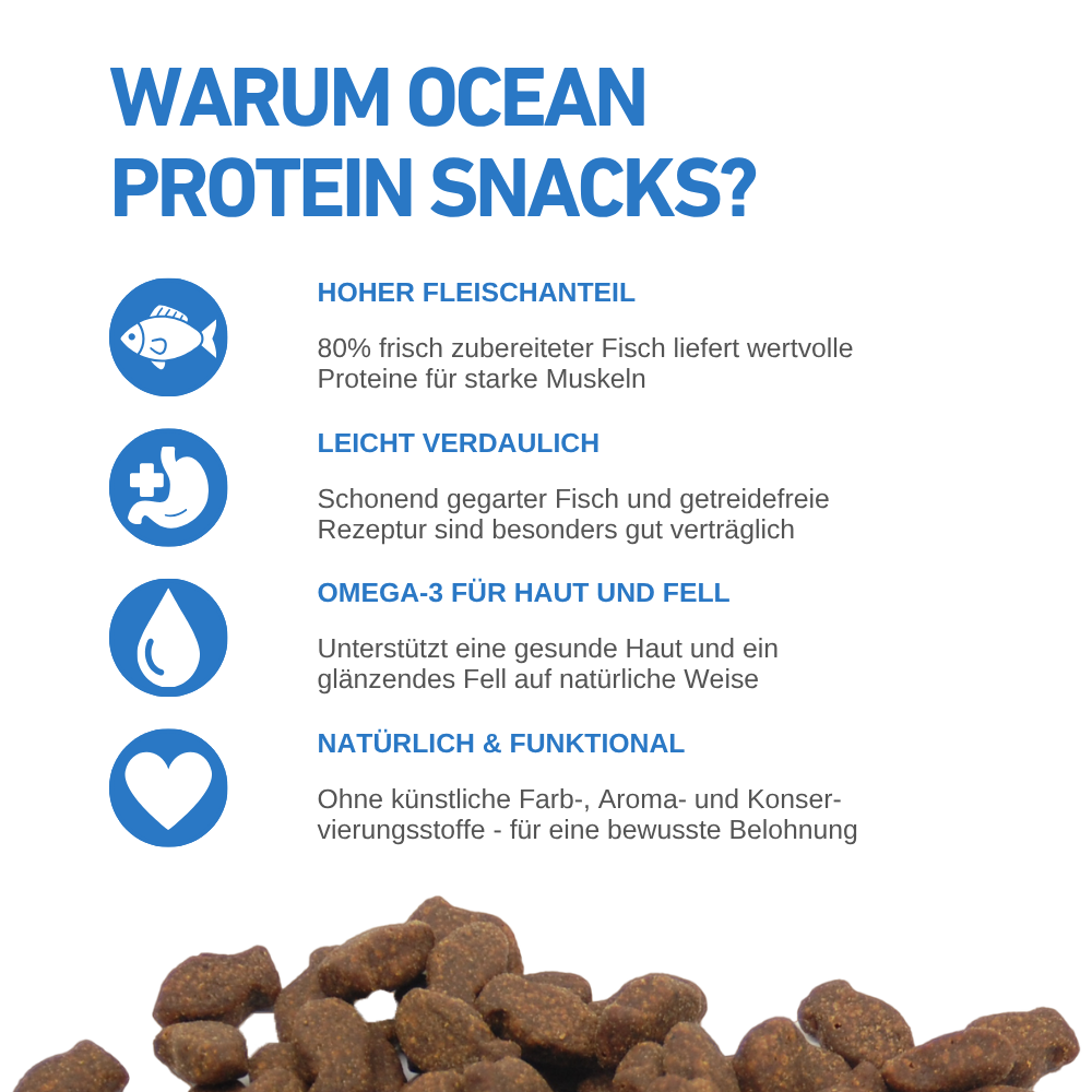 Ocean Protein – Premium Hundesnacks mit 80 % Fisch - 3er Set-Hundefutter-Wildfang-