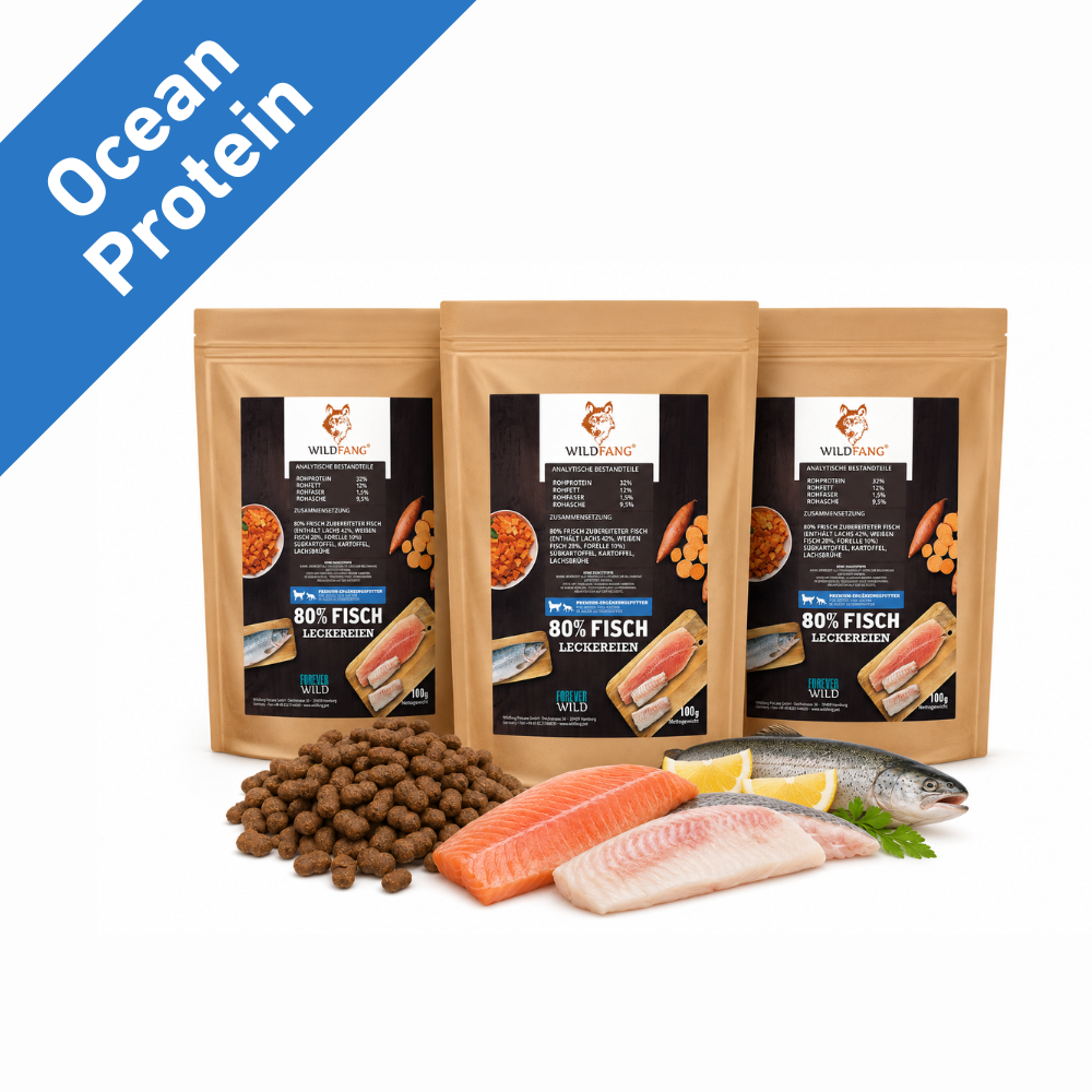 Ocean Protein – Premium Hundesnacks mit 80 % Fisch - 3er Set-Hundefutter-Wildfang-