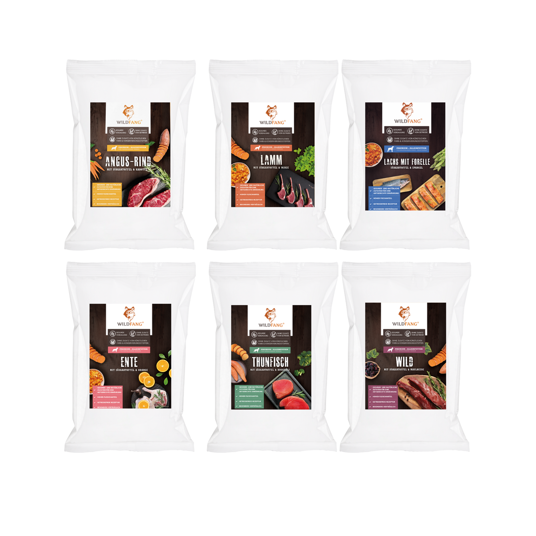 Genussbox Adult - Trockenfutter-Hundefutter-Wildfang-8 x Mix-