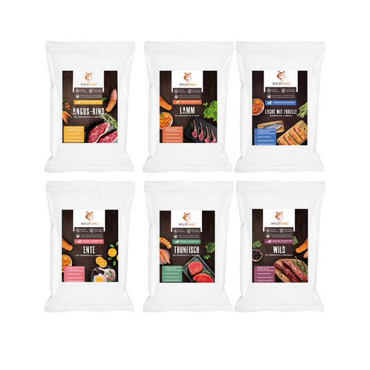 Genussbox Adult - Trockenfutter-Hundefutter-Wildfang-8 x Mix-