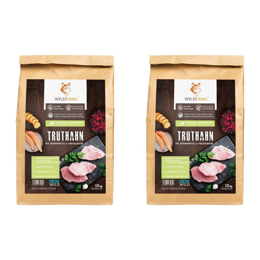 Sensitive Trockenfutter Sparpack 2 x 2 kg mit Truthahn - getreidefrei-Hundefutter-Wildfang-