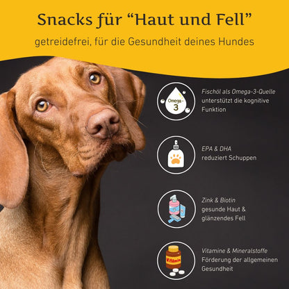 Snacks für Haut und Fell - getreidefrei - 3er Set-Hundefutter-Wildfang-
