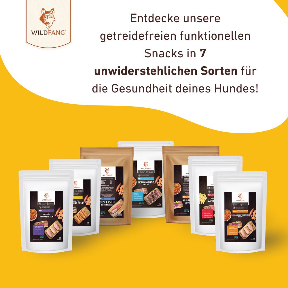 Snacks für Haut und Fell - getreidefrei - 3er Set-Hundefutter-Wildfang-