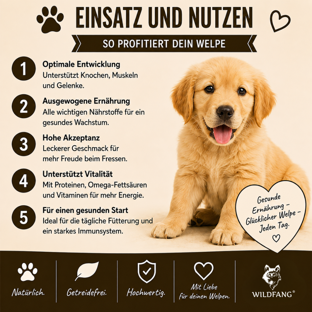Welpen Futterpaket Huhn - getreidefrei-Hundefutter-Wildfang-