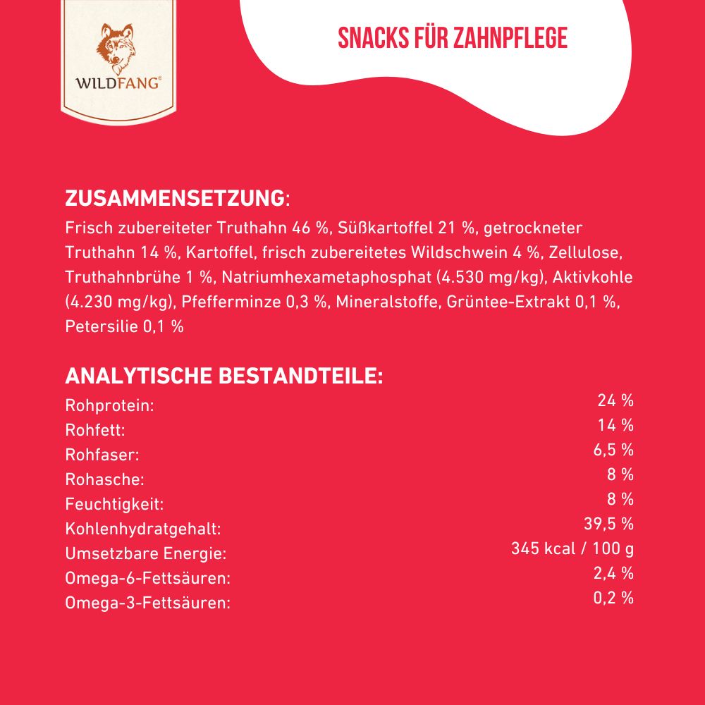 Zahnpflege Snacks - getreidefrei - 3er Set-Hundefutter-Wildfang-
