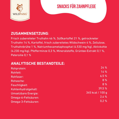 Zahnpflege Snacks - getreidefrei - 3er Set-Hundefutter-Wildfang-