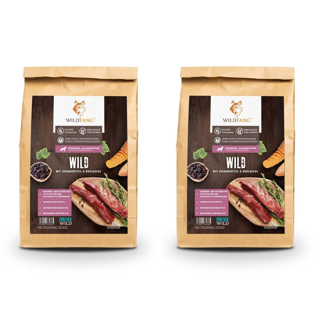 Adult Trockenfutter Sparpack 2 x 2 kg mit Wild - getreidefrei-Hundespielzeug-Wildfang-