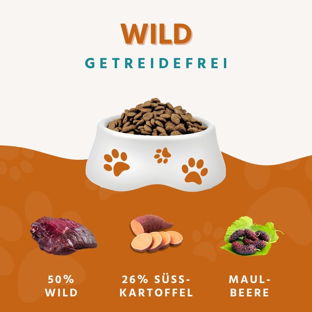 Adult Trockenfutter mit Wild - getreidefrei-Hundespielzeug-Wildfang-