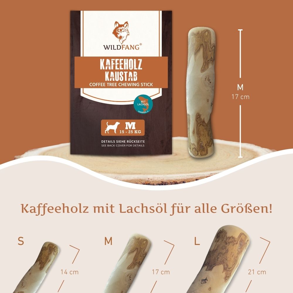 Kaffeeholz Kaustab mit Lachsöl - 3er Set-Hundespielzeug-Wildfang-