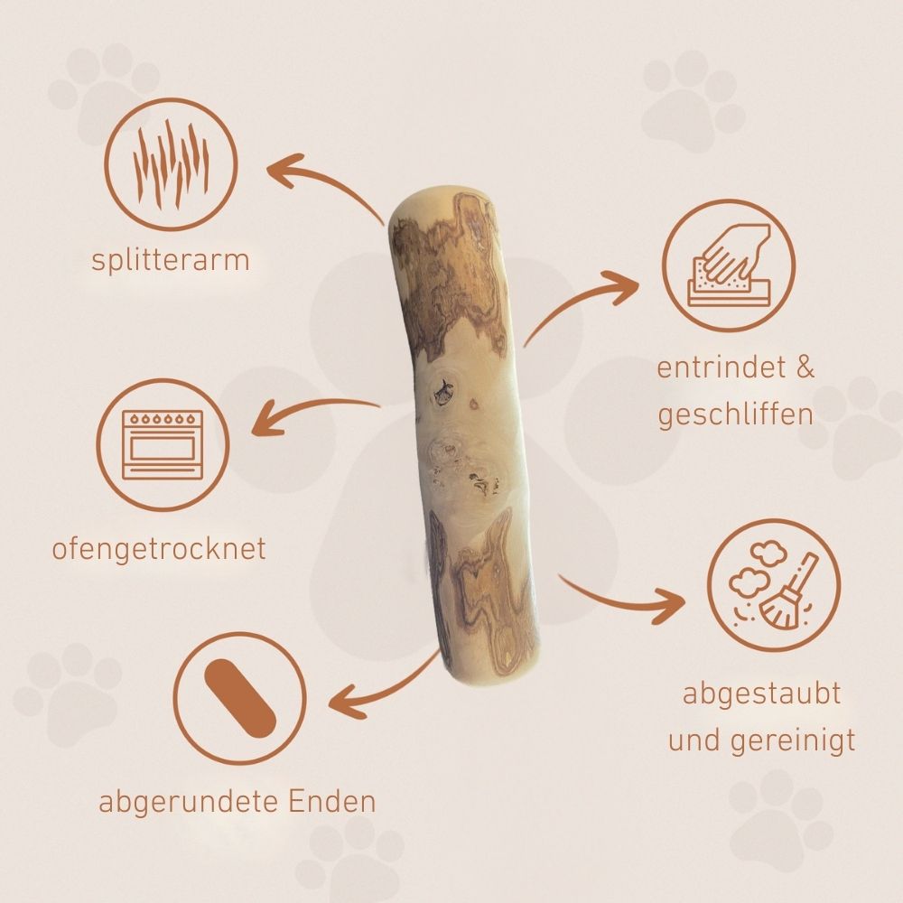 Kaffeeholz Kaustab mit Lachsöl - 3er Set-Hundespielzeug-Wildfang-