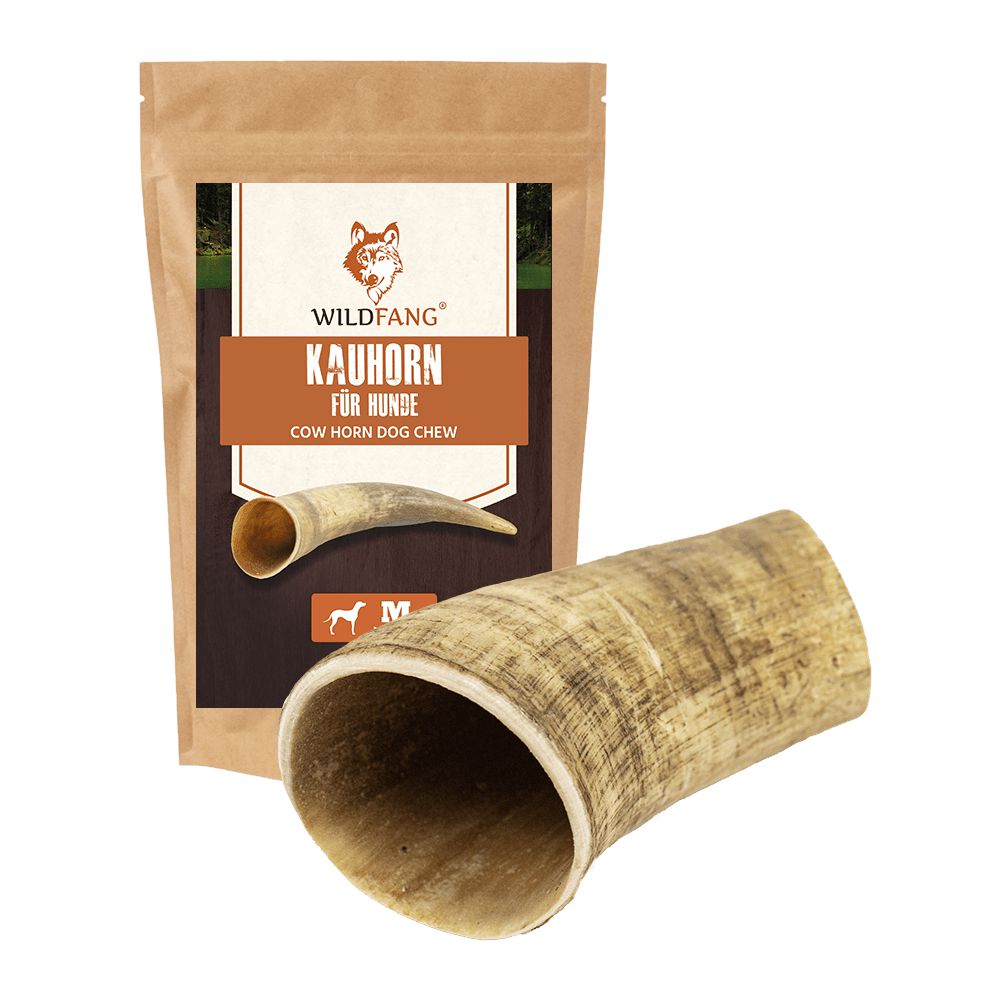 Kauhorn vom Rind-Hundespielzeug-Wildfang-M-1er Pack-