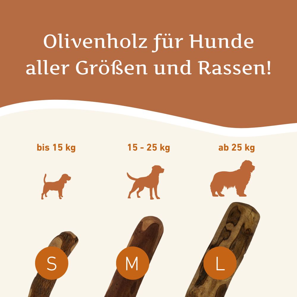 Olivenholz Kaustab - 3er Set-Hundespielzeug-Wildfang-