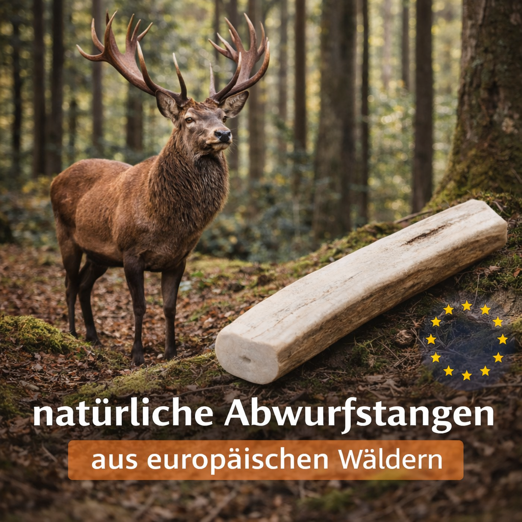 Rothirsch Kaugeweih - halbe Kaustange-Hundespielzeug-Wildfang-