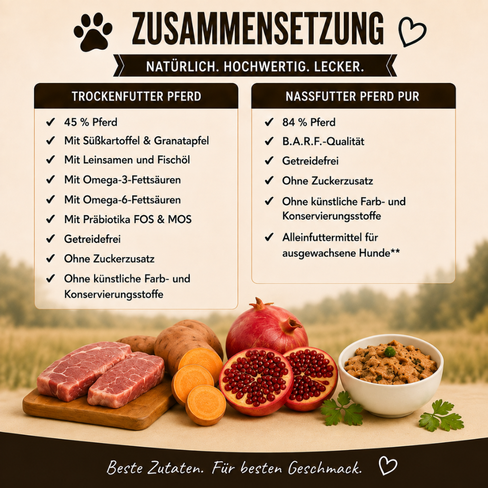 Adult Futterpaket Pferd - getreidefrei-Hundebedarf-Wildfang Petcare GmbH-