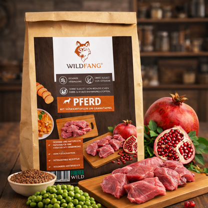 Adult Trockenfutter mit Pferd - getreidefrei - 2 x 2 kg-Hundefutter-Wildfang Petcare GmbH-