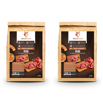 Adult Trockenfutter mit Pferd - getreidefrei - 2 x 2 kg-Hundefutter-Wildfang Petcare GmbH-