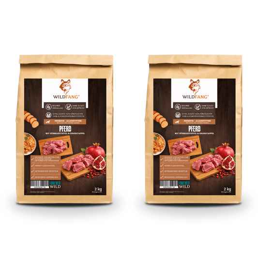 Adult Trockenfutter mit Pferd - getreidefrei - 2 x 2 kg-Hundefutter-Wildfang Petcare GmbH-