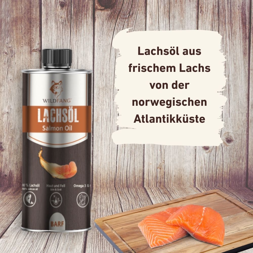 Lachsöl – 100 % natürliches BARF-Öl für Hunde-Hundebedarf-Wildfang Petcare GmbH-