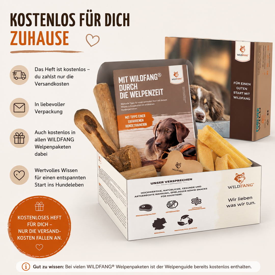 Welpenguide – Kostenloser Ratgeber für die ersten Monate-Verpackungsmaterial-Wildfang-