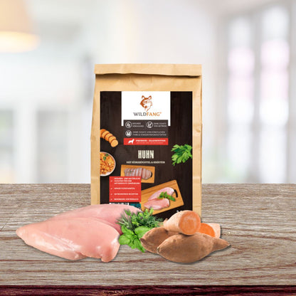 Adult Trockenfutter mit Huhn & Kräuter - getreidefrei-Hundefutter-Wildfang.pet-